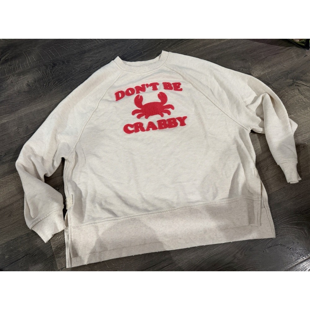 Aerie, Don't Be Crabby Crewneck Sweatshirt XS Over Size